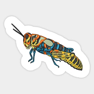 Barber pole grasshopper cartoon illustration Sticker